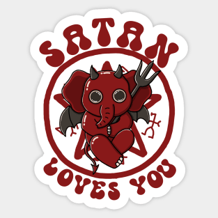 Satan Loves You Sticker